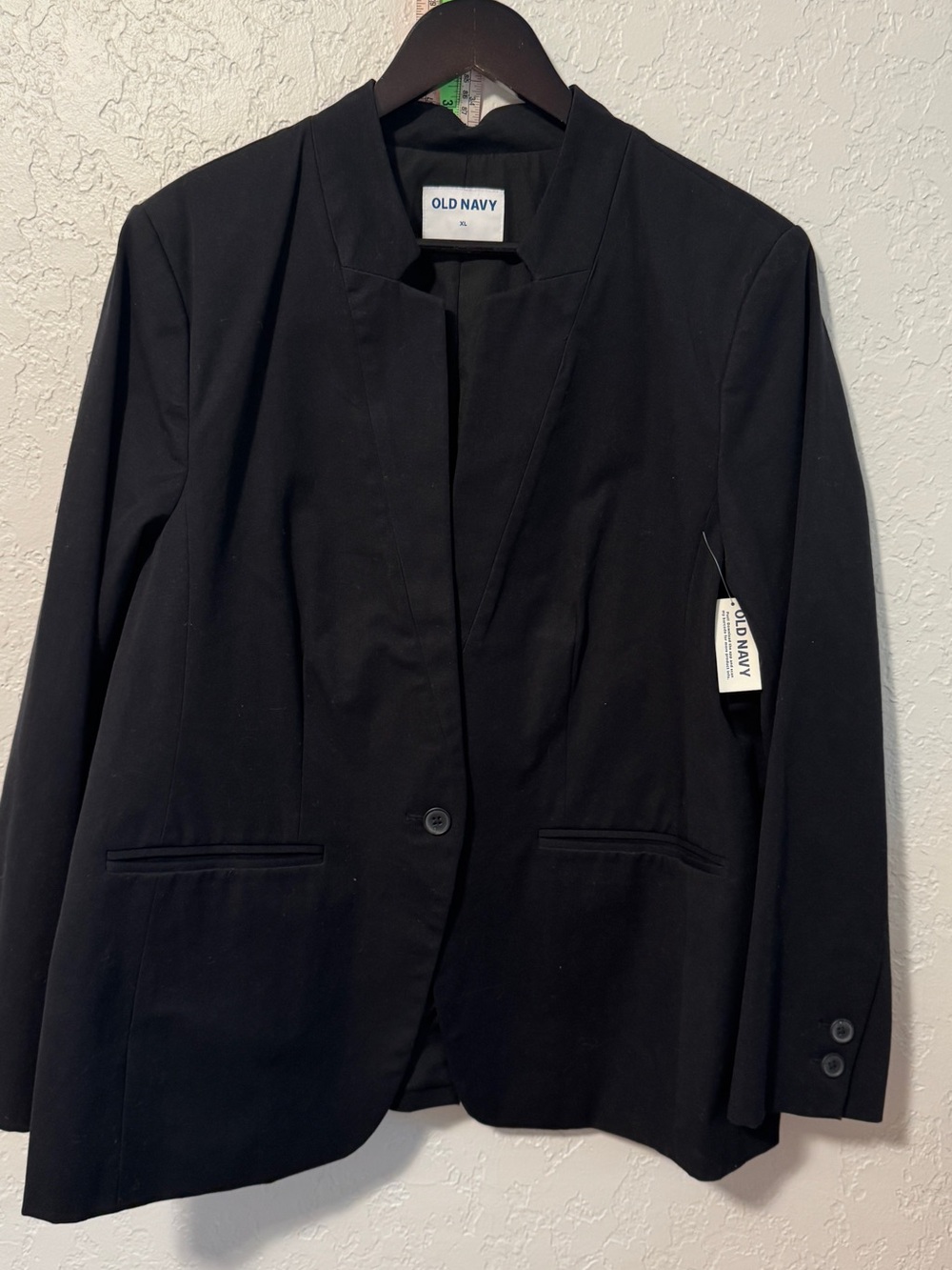 Old Navy Black Single-Button Notchless Blazer